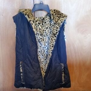 Reversible Leopard Print Vest